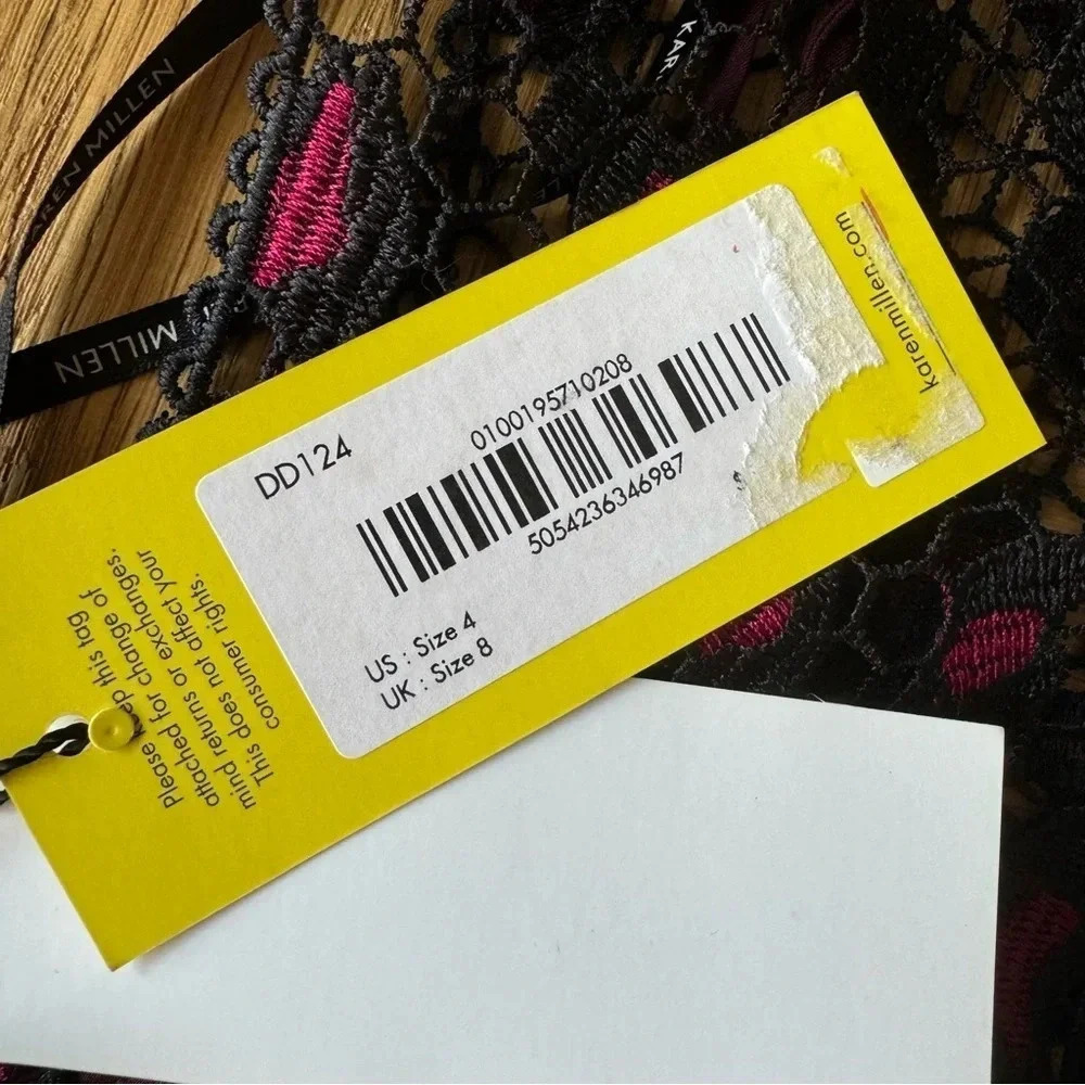 NWT Karen Millen US 4 Lace Mini Dress Leopard Floral Embroidery Sleeveless - Picture 6 of 15